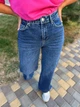 Джинсы женские Twin 1342 straight fit jeans палаццо ровные от бедра стрейчевые 34 синие - изображение 5
