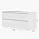 Комод Furnigrade КМ - 11 білий 1100х511х376 - изображение 3