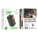 Зовнішній акумулятор повербанк power bank Borofone BJ66B 60000mAh|2USB/Type-C, Швидка зарядка 22.5W, LED-дисплей, ліхтар| black - зображення 8