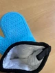 Рукавица-прихватка силиконовая, высокая 35 см, с внутренним термослоем, GloryKit Голубая - изображение 7