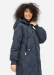 Довга куртка пальто жіноча зимовий Біо-пух DuPont Sorona original Viva-Wear 8806 40 графітовий 8806-1 - изображение 3