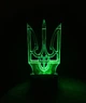 3d-светильник Тризуб Герб України, 3д-ночник, несколько подсветок (на батарейке) - изображение 3