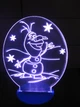 3d-светильник Олаф, Frozen, Холодное сердце, 3д-ночник, несколько подсветок (на пульте) - изображение 2