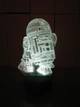 3d-светильник R2D2 Звездные войны Star wars, 3д-ночник, несколько подсветок (на батарейке) - изображение 5