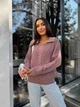Жіноча кофта з відкладеним коміром пудрового кольору 29956 One Size - зображення 3