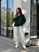 Женская кофта с отложенным воротником зеленого цвета 29959 One Size - изображение 1