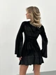 Короткое бархатное платье с корсетом черного цвета 30001 One Size - изображение 4