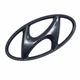 Эмблема логотип Hyundai 130х65 мм (чёрный, глянец) - изображение 1