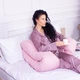 Подушка MirSon для вагітних і відпочинку Satin Stripe №8026 U-подібна Pink (2200006178644) - изображение 5