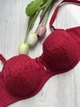 Бюстгальтер - анжелика Anfen 85E бордовый, кружевной, лифчик, пятый размер, тонкий поролон - изображение 5