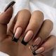 Накладные ногти в комплекте со скотчем Black Frenc - изображение 1