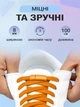 Шнурки для обуви кроссовок эластичные с фиксатором магнитные плоские широкие 8 мм UnA шнурок длина 100 см для ботинок туфель оранжевые (124.0009) - изображение 2