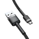 Зарядний кабель Baseus Cafule MicroUSB 2.4A 1m Black/Gray (CAMKLF-BG1) - изображение 3
