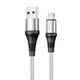 Зарядний кабель HOCO X50 Excellent Lightning 2.4A 1m Grey - изображение 3