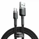Зарядний кабель Baseus Cafule Type-C Cable 3A 0.5m Gray/Black (CATKLF-AG1) - зображення 3