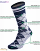 Набор 2 пари Мужские теплые шерстяные носки CheshKit Diamond socks Сине-белый, размер 40-44 - изображение 4