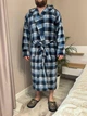 Халат чоловічий махровий XXXL Темно-сірий в клітинку (П4К-Al-male-halat-006-04) - зображення 1