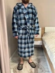 Халат чоловічий махровий XXXL Темно-сірий в клітинку (П4К-Al-male-halat-006-04) - зображення 3