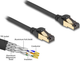 Kabel Delock sieciowy RJ45 Cat.6A męski na męski S/FTP z podstawowym kablem Cat.7 Black 2 m (4043619802494) - obraz 1