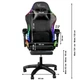 Геймерское Кресло с RGB Подсветкой Компьютерное Игровое Vecotti GT PRO LED Black с Подставкой для Ног Черное до 120 кг - изображение 2