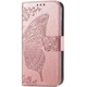 Чохол-книжка з малюнком UniCase Butterfly Pattern для Motorola Edge 50 Neo / Edge 60 Neo - Rose Gold - зображення 5