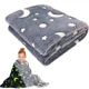 Теплый светящийся в темноте плед для детей и подростков 100×150 см Magic Blanket Серый - изображение 1