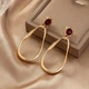 Серьги бижутерия "Красные камни" jeweston Золотистые - изображение 5