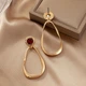 Серьги бижутерия "Красные камни" jeweston Золотистые - изображение 6