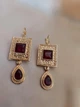 Серьги бижутерия Модный винтаж Красные подвески jeweston Золотые - изображение 5