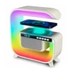 Аакумуляторний нічник з RGB підсвічуванням та бездротовою зарядкою і Bluetooth колонкою G3 білий - зображення 1