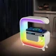 Аакумуляторний нічник з RGB підсвічуванням та бездротовою зарядкою і Bluetooth колонкою G3 білий - зображення 3