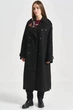 Чорне oversize пальто з патчами Aeronautica Militare 6904 42 - зображення 6