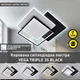 Управляемая выключателем светодиодная люстра VEGA triple 70W 3S ON/OFF 470х470х60мм Черно-Белая - изображение 1