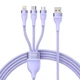 Кабель Baseus Flash Series Ⅱ 3-in-1 Cable USB to MicroUSB+Lightning+Type-C 66W 1.2m CASS040005 Purple - изображение 1