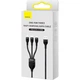 Кабель Baseus Flash Series Ⅱ 3-in-1 Cable USB to MicroUSB+Lightning+Type-C 66W 1.2m CASS040001 Black - изображение 5