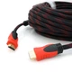 Кабель HDMI Merlion 30м версия 1.4 OD-7.4мм 2 фильтра оплетка круглый черный с красным коннектор - изображение 2
