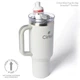 Термокружка с ручкой Cirkul All-Day StrawSip из нержавеющей стали Серая 1183 мл - изображение 6