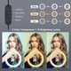 Кольцевая LED-лампа 26 см со штативом для съемки, USB-питание, 3200–5600K, 3 режима освещения (634F3E291EF8) - изображение 4