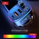 Автомобильный FM-модулятор MP3 в прикуриватель Earldom ET-M62 2xUSB+1xType-C 3.0A с LED-дисплеем и RGB-подсветкой Черный - изображение 4