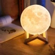 Детский ночник 3D Луна 14 см, ночной светильник Moon 0І6З с пультом управления на деревянной подставке - изображение 2