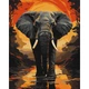 Картина за номерами SANTI Слон 40*50 см без коробки - изображение 1