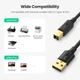 Print Cable UGREEN US135 USB 2.0 AM to BM 1m, Black - изображение 5