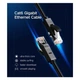 Мережевий кабель UGREEN NW102 UGR-50176 Cat 6 U / UTP Lan Flat Cable 5m, Black - зображення 3