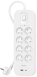 Listwa zasilająca Belkin Power Surge 8-port + 1 x USB-A +1 x USB-C 2.4 A PD 900J 2 m White (SRB003CA2M) - obraz 2