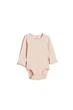 Боді H&M 993598 62см пудровий рубчик - изображение 1