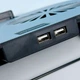 Подставка для ноутбука с охлаждением и местом под телефон N22 |2USB, до 17"| Черный - изображение 5