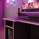 Стол компьютерный игровой Майнкрафт Люкс с подсветкой RGB Антрацит с розовой кромкой L=1600мм (арт. SKRZ1000-121) - изображение 6