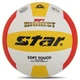 Мяч волейбольный клееный PU STAR SOFT HIGHEST VB425-34S (PU, №5, 3 слоя, клееный, белый-желтый-красный) - Б/У - изображение 1