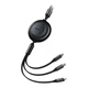 Кабель Baseus Free2Draw Retractable Crystal Fast Charging Data Cable USB to M+L+C 3.5A 1.1m Cluster Black (P10368700111-02) - зображення 3