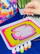 Набор для рисования на воде Эбру FUN Game, 6 пигментов, концентрат 50 мл, акварельная бумага, инструменты, кор 22*6*29см (62742) - изображение 4